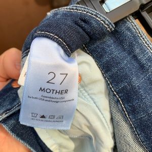 Mother distressed denim skinny jeans